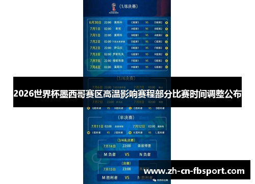 2026世界杯墨西哥赛区高温影响赛程部分比赛时间调整公布 2026世界杯墨西哥赛区高温影响赛程部分比赛时间调整公布